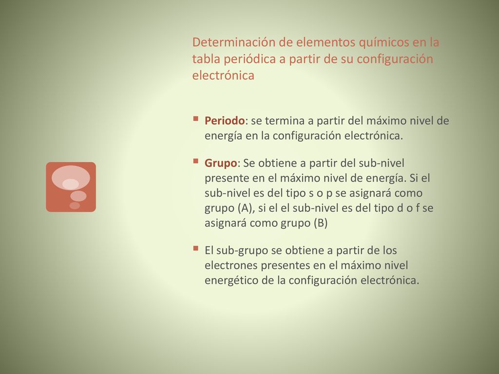 Determinación de elementos químicos en la tabla periódica a partir de su configuración electrónica