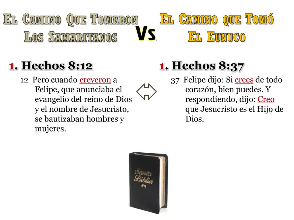 Vs. El Camino Que Tomaron El Camino que Tomó Los Samaritanos El Eunuco