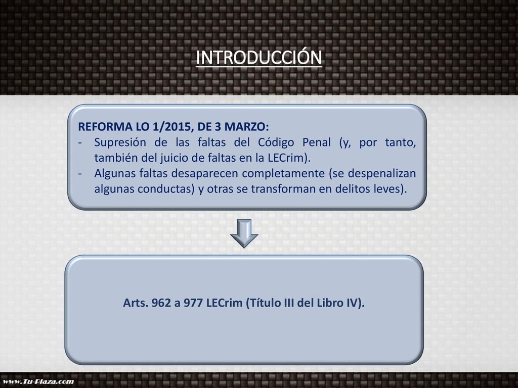 Arts. 962 a 977 LECrim (Título III del Libro IV).
