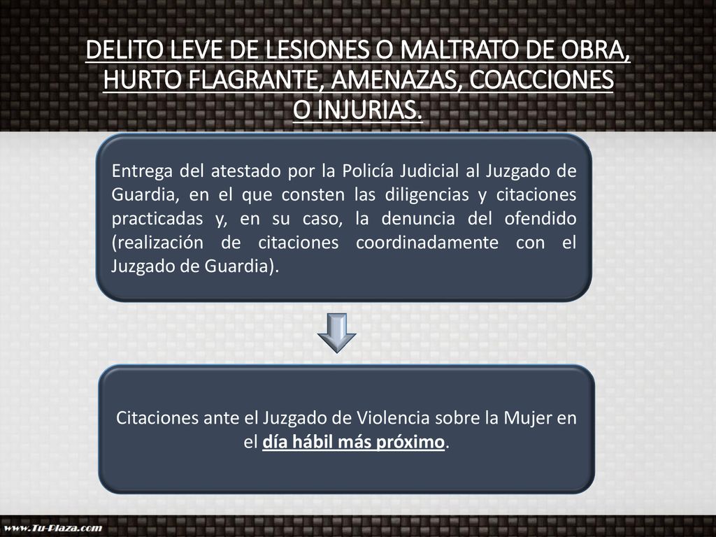 DELITO LEVE DE LESIONES O MALTRATO DE OBRA, HURTO FLAGRANTE, AMENAZAS, COACCIONES O INJURIAS.