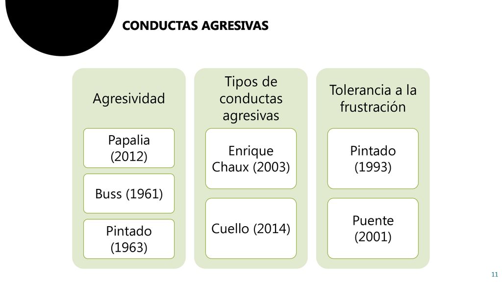 Tipos de conductas agresivas Tolerancia a la frustración
