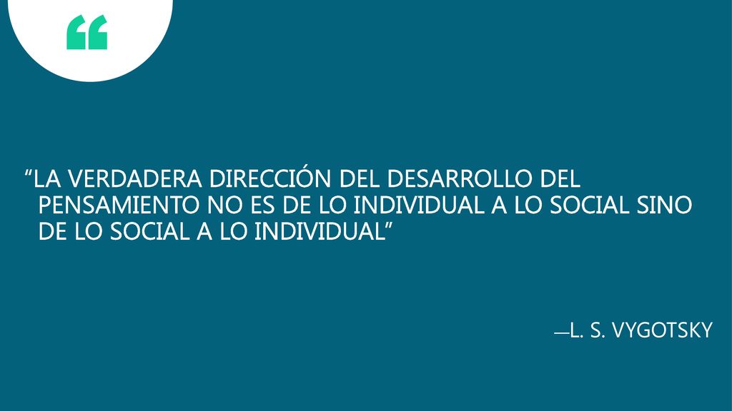 LA VERDADERA DIRECCIÓN DEL DESARROLLO DEL PENSAMIENTO NO ES DE LO INDIVIDUAL A LO SOCIAL SINO DE LO SOCIAL A LO INDIVIDUAL