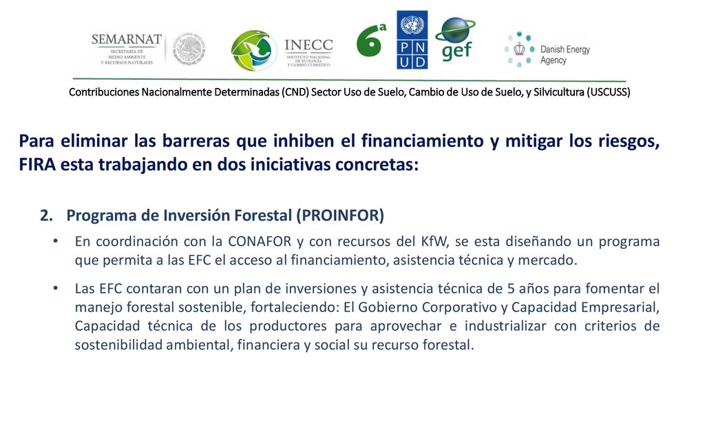 Contribuciones Nacionalmente Determinadas (CND) Sector Uso de Suelo, Cambio de Uso de Suelo, y Silvicultura (USCUSS)