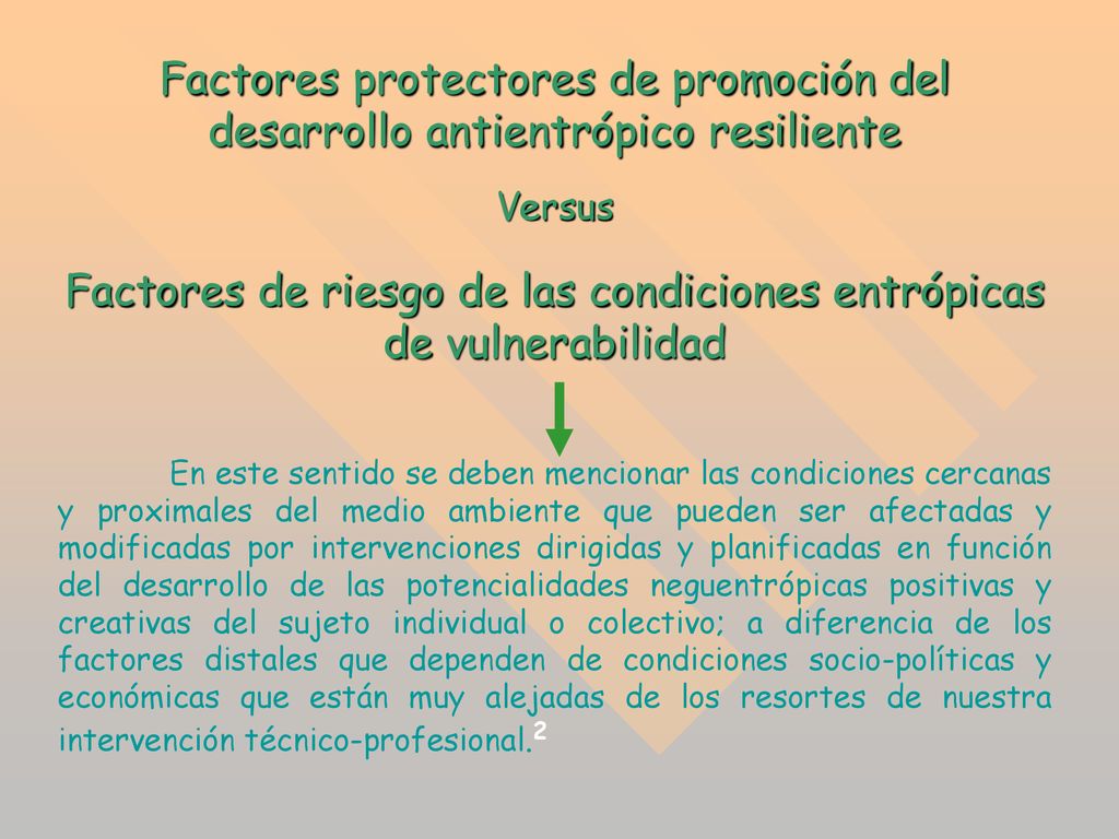 Factores de riesgo de las condiciones entrópicas de vulnerabilidad