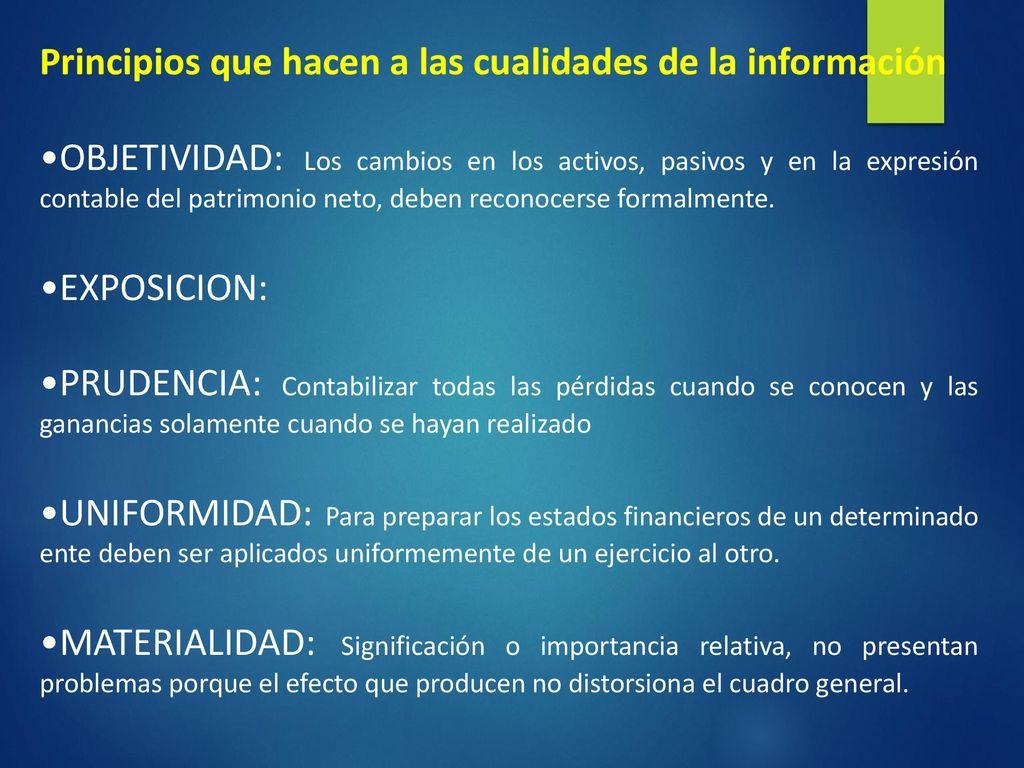 Principios que hacen a las cualidades de la información