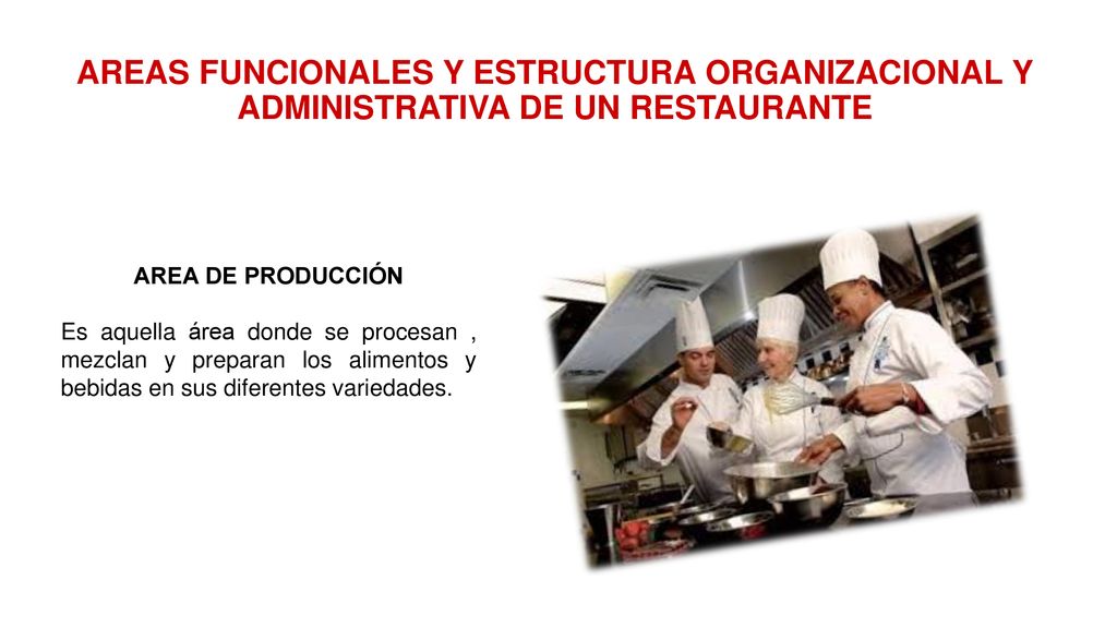 AREAS FUNCIONALES Y ESTRUCTURA ORGANIZACIONAL Y ADMINISTRATIVA DE UN RESTAURANTE