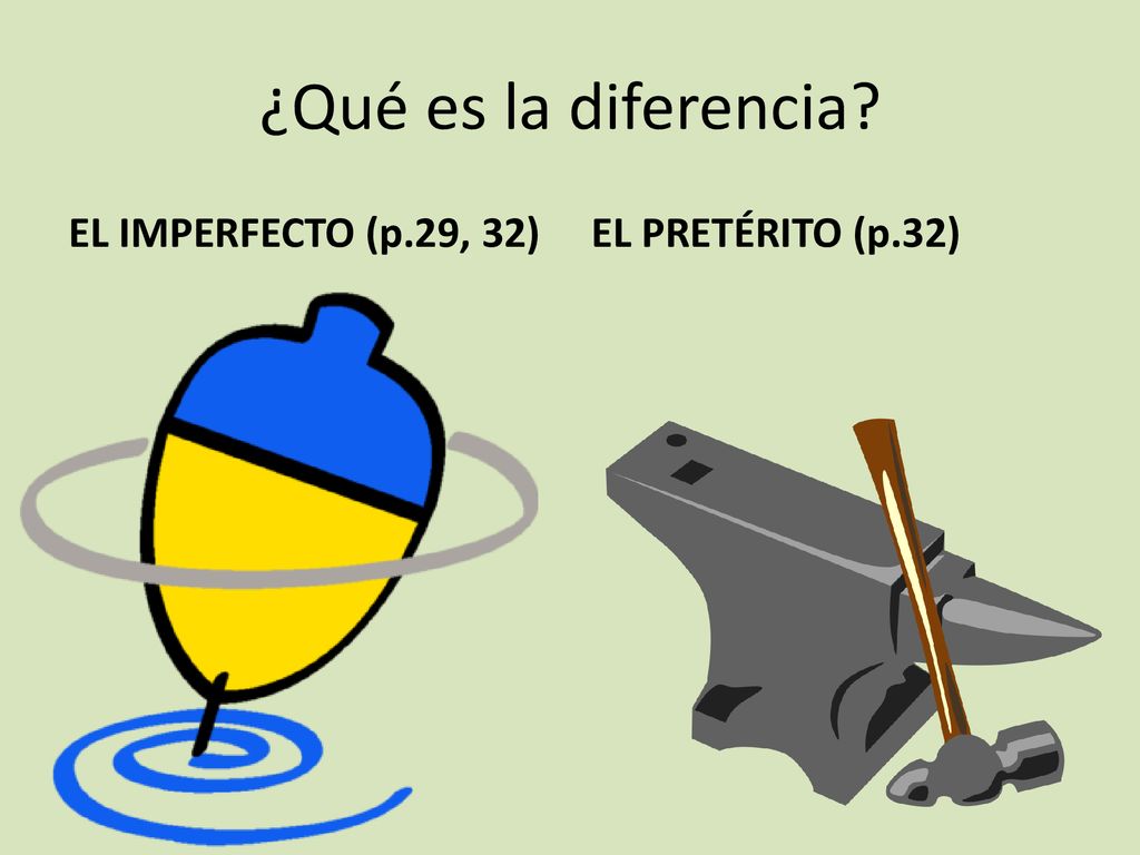 ¿Qué es la diferencia EL IMPERFECTO (p.29, 32) EL PRETÉRITO (p.32)