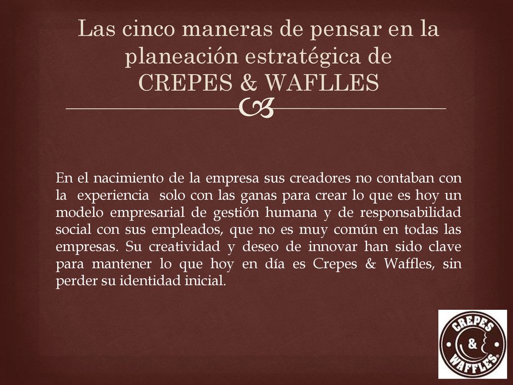 Las cinco maneras de pensar en la planeación estratégica de CREPES & WAFLLES