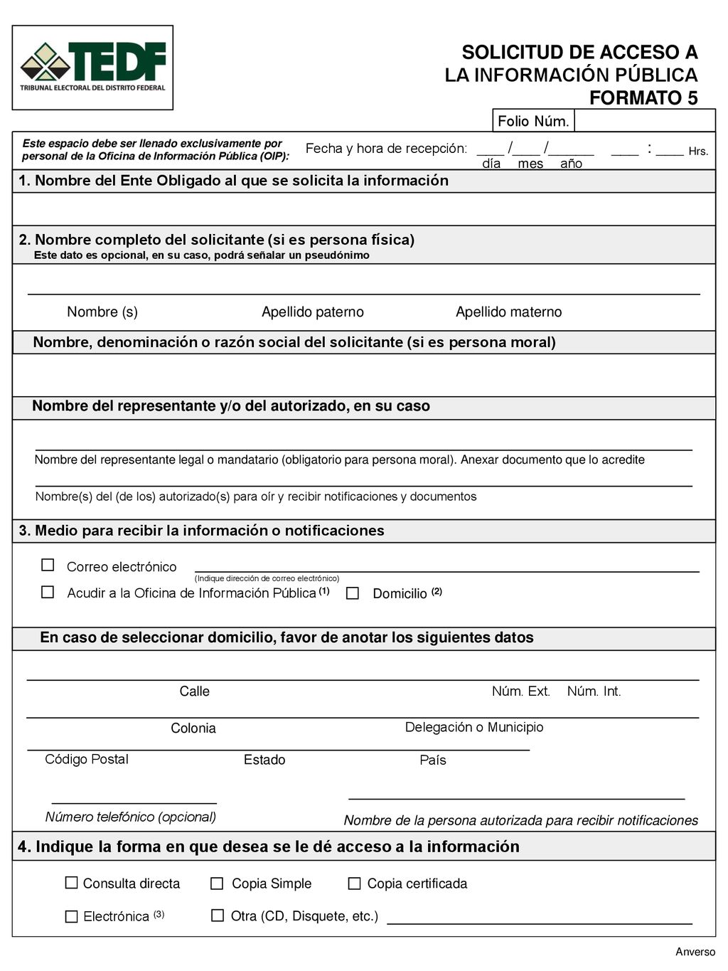 1. Nombre del Ente Obligado al que se solicita la información