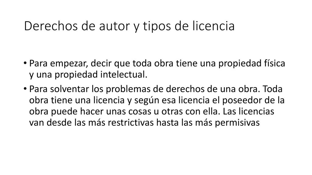 Derechos de autor y tipos de licencia