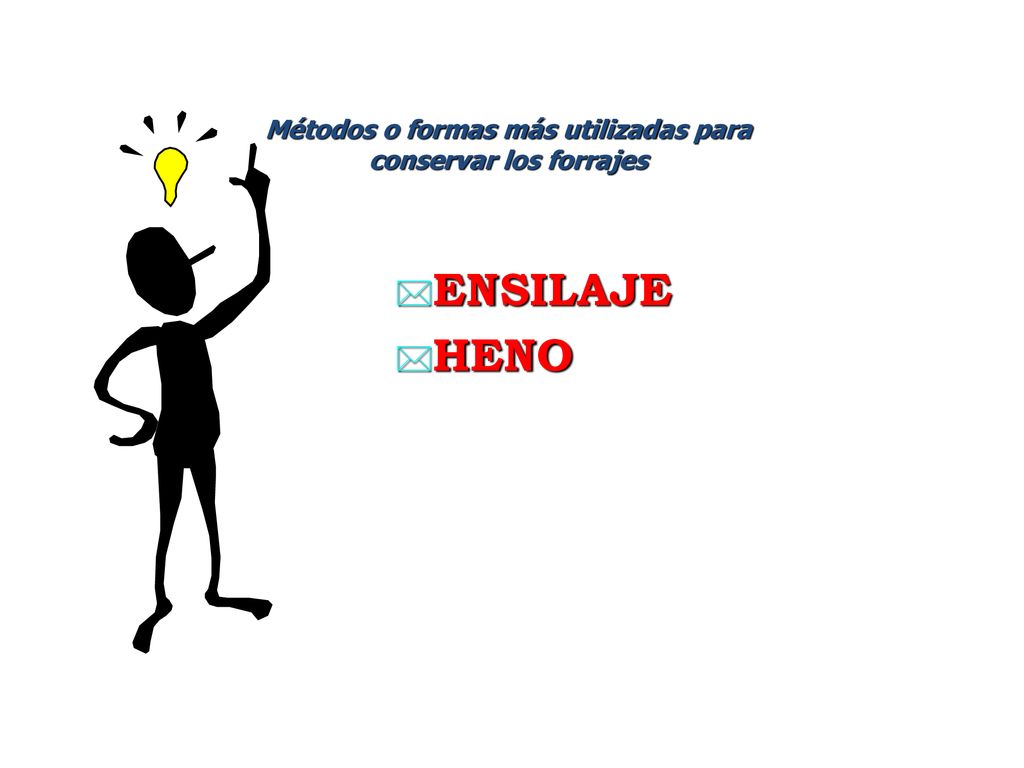 Métodos o formas más utilizadas para conservar los forrajes