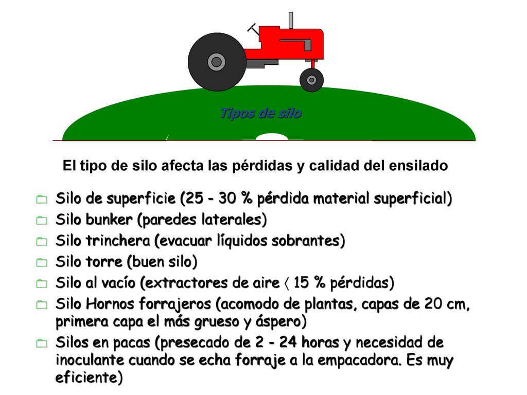 El tipo de silo afecta las pérdidas y calidad del ensilado