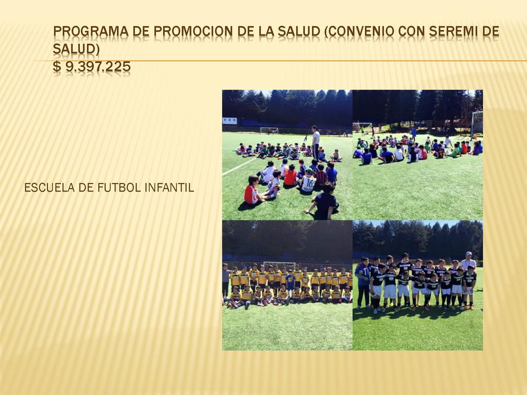 PROGRAMA DE PROMOCION DE LA SALUD (CONVENIO CON SEREMI DE SALUD) $ 9