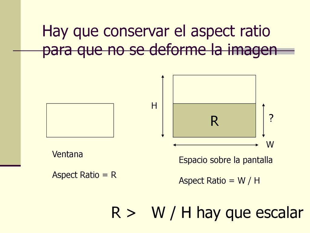 Hay que conservar el aspect ratio para que no se deforme la imagen