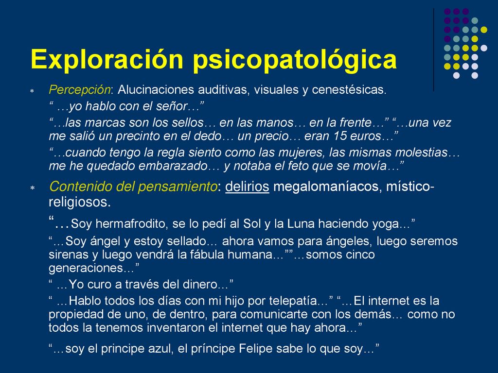 Exploración psicopatológica