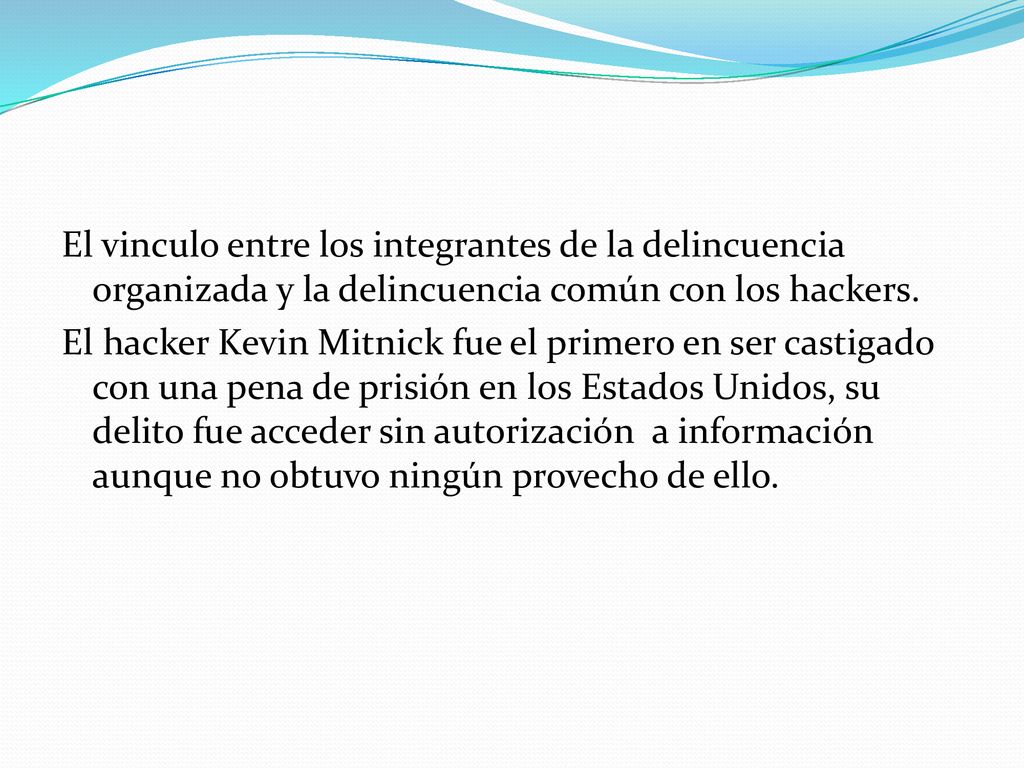 El vinculo entre los integrantes de la delincuencia organizada y la delincuencia común con los hackers.