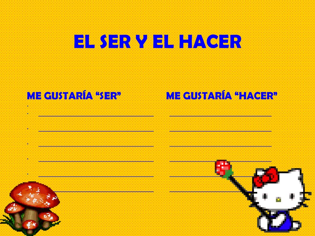 EL SER Y EL HACER ME GUSTARÍA SER ME GUSTARÍA HACER