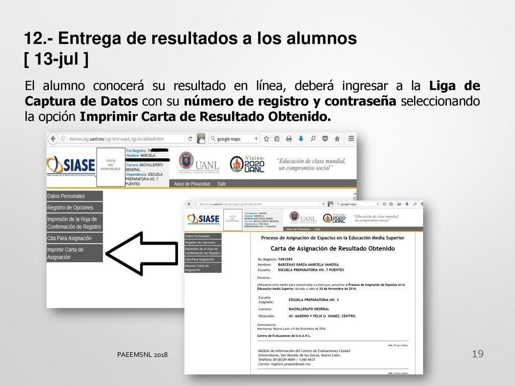 12.- Entrega de resultados a los alumnos [ 13-jul ]