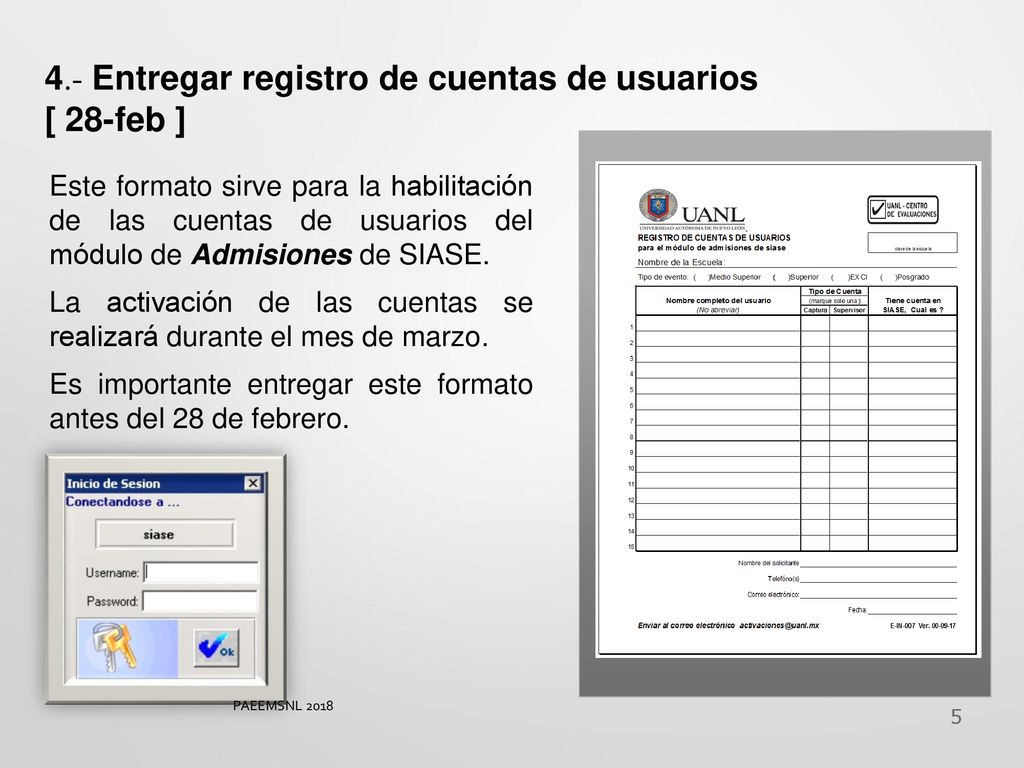 4.- Entregar registro de cuentas de usuarios [ 28-feb ]