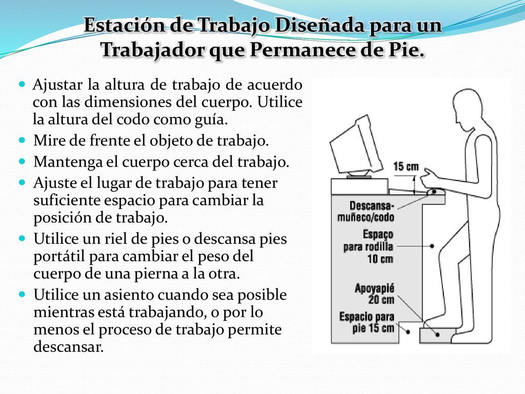 Estación de Trabajo Diseñada para un Trabajador que Permanece de Pie.