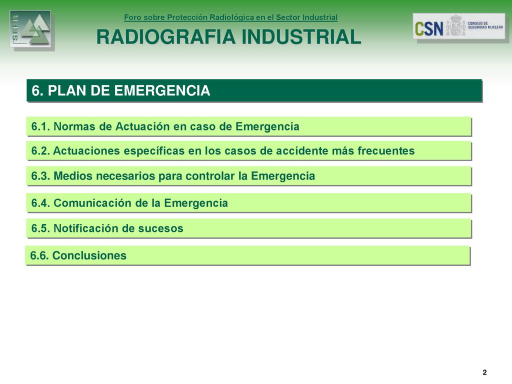 6. PLAN DE EMERGENCIA 6.1. Normas de Actuación en caso de Emergencia