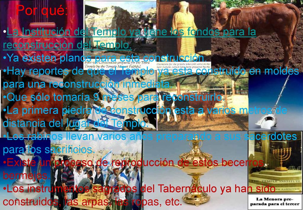 Por qué: La Institución del Templo ya tiene los fondos para la reconstrucción del Templo. Ya existen planos para esta construcción.