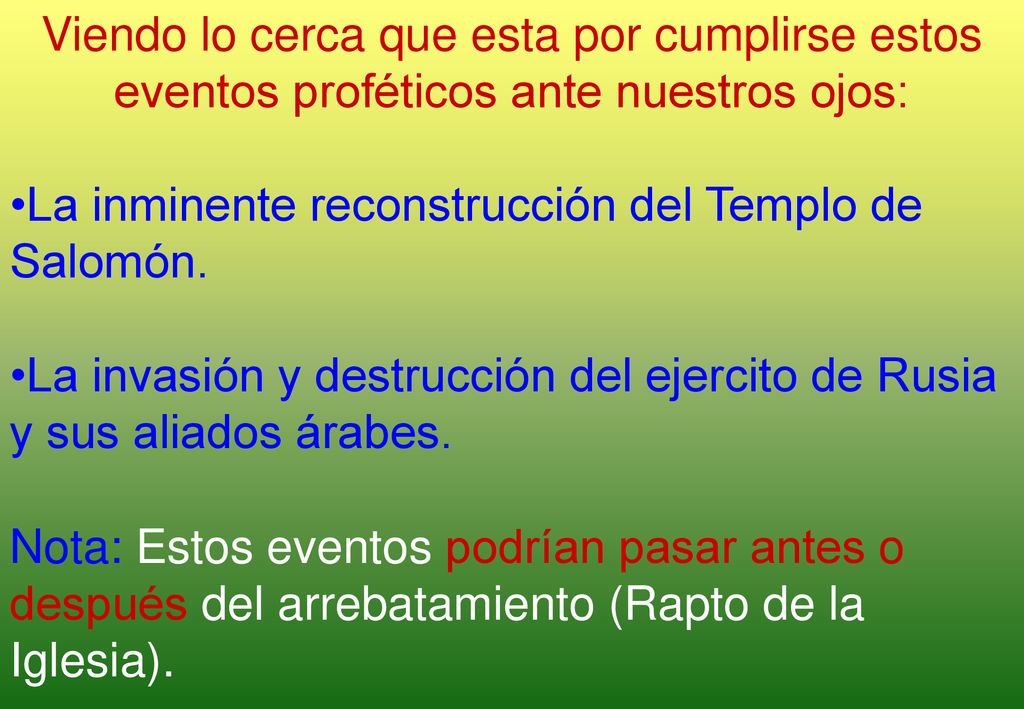 Viendo lo cerca que esta por cumplirse estos eventos proféticos ante nuestros ojos: