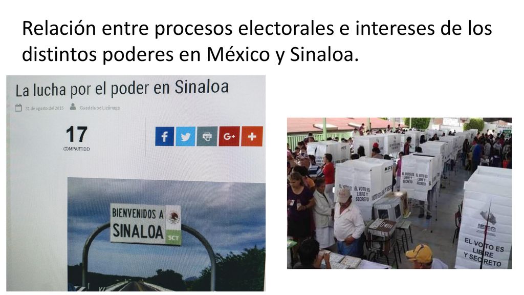 Relación entre procesos electorales e intereses de los distintos poderes en México y Sinaloa.