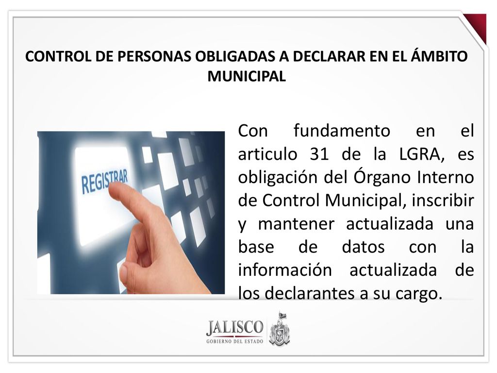 CONTROL DE PERSONAS OBLIGADAS A DECLARAR EN EL ÁMBITO MUNICIPAL