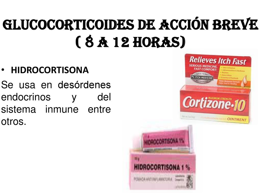 Glucocorticoides de acción breve ( 8 a 12 horas)