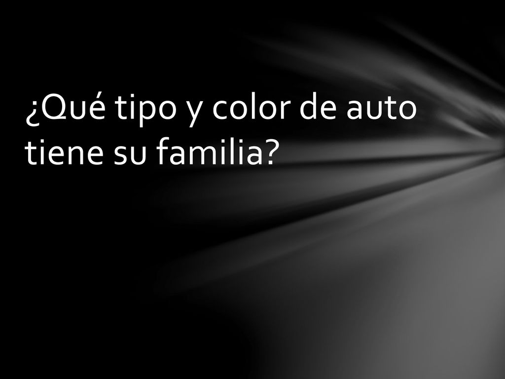¿Qué tipo y color de auto tiene su familia