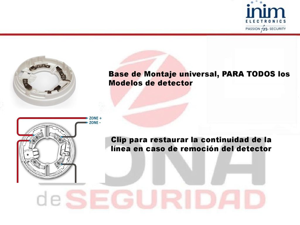 Base de Montaje universal, PARA TODOS los Modelos de detector