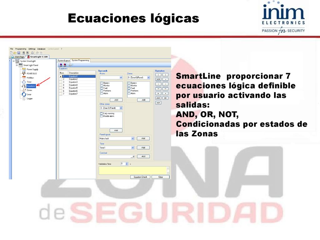 Ecuaciones lógicas SmartLine proporcionar 7 ecuaciones lógica definible por usuario activando las salidas: