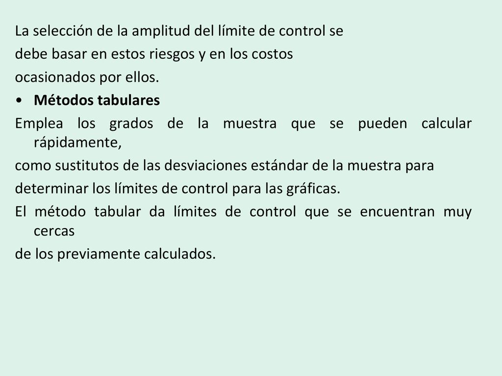La selección de la amplitud del límite de control se