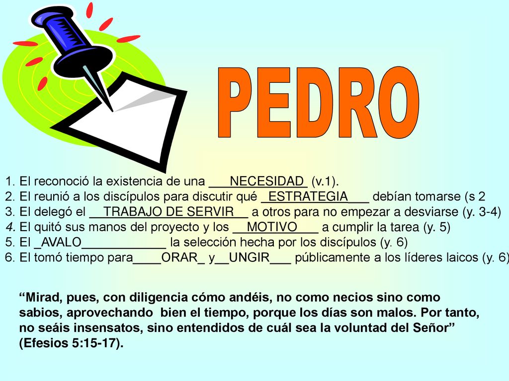 PEDRO 1. El reconoció la existencia de una ___NECESIDAD (v.1).