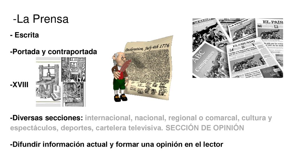 -La Prensa - Escrita -Portada y contraportada -XVIII
