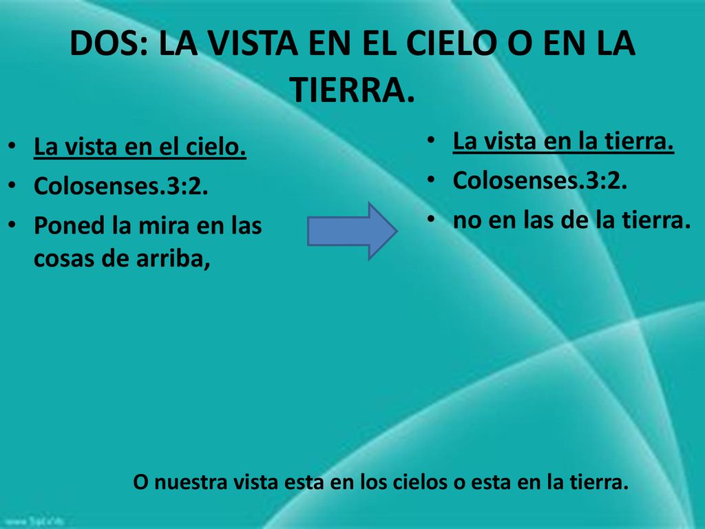 DOS: LA VISTA EN EL CIELO O EN LA TIERRA.
