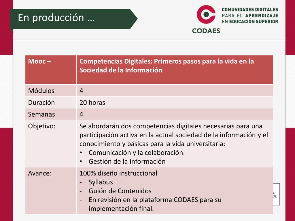 En producción … Mooc – Competencias Digitales: Primeros pasos para la vida en la Sociedad de la Información.