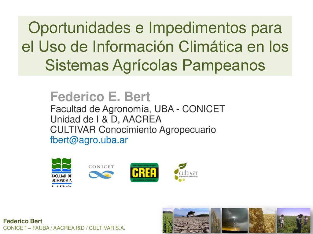 Oportunidades e Impedimentos para el Uso de Información Climática en los Sistemas Agrícolas Pampeanos