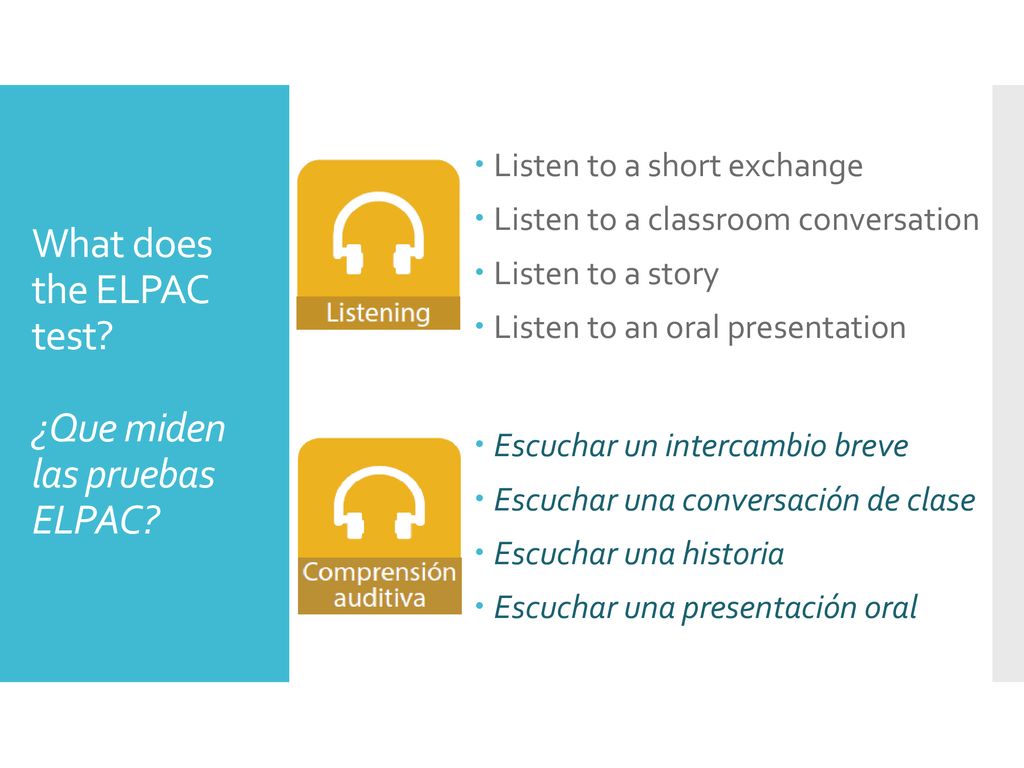 What does the ELPAC test ¿Que miden las pruebas ELPAC