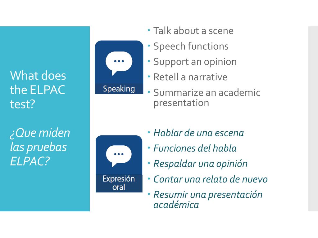 What does the ELPAC test ¿Que miden las pruebas ELPAC
