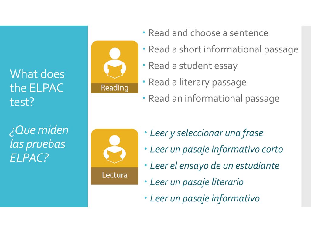 What does the ELPAC test ¿Que miden las pruebas ELPAC
