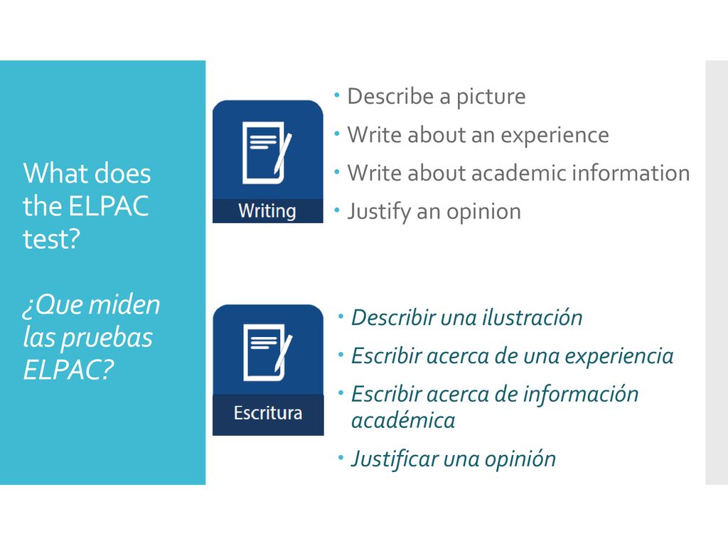 What does the ELPAC test ¿Que miden las pruebas ELPAC