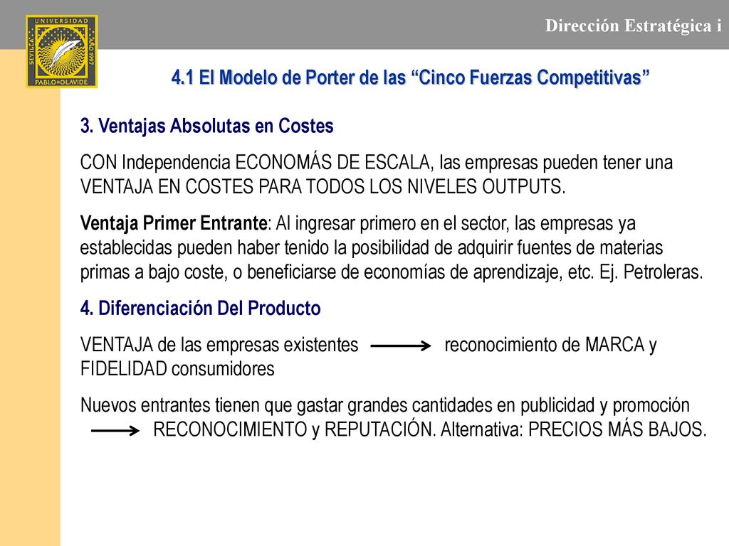 4.1 El Modelo de Porter de las Cinco Fuerzas Competitivas