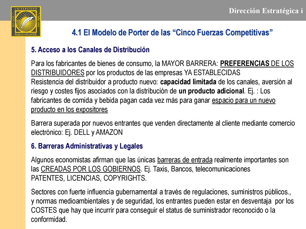 4.1 El Modelo de Porter de las Cinco Fuerzas Competitivas