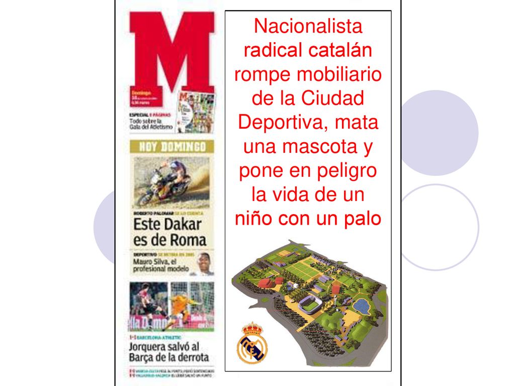 Nacionalista radical catalán rompe mobiliario de la Ciudad Deportiva, mata una mascota y pone en peligro la vida de un niño con un palo