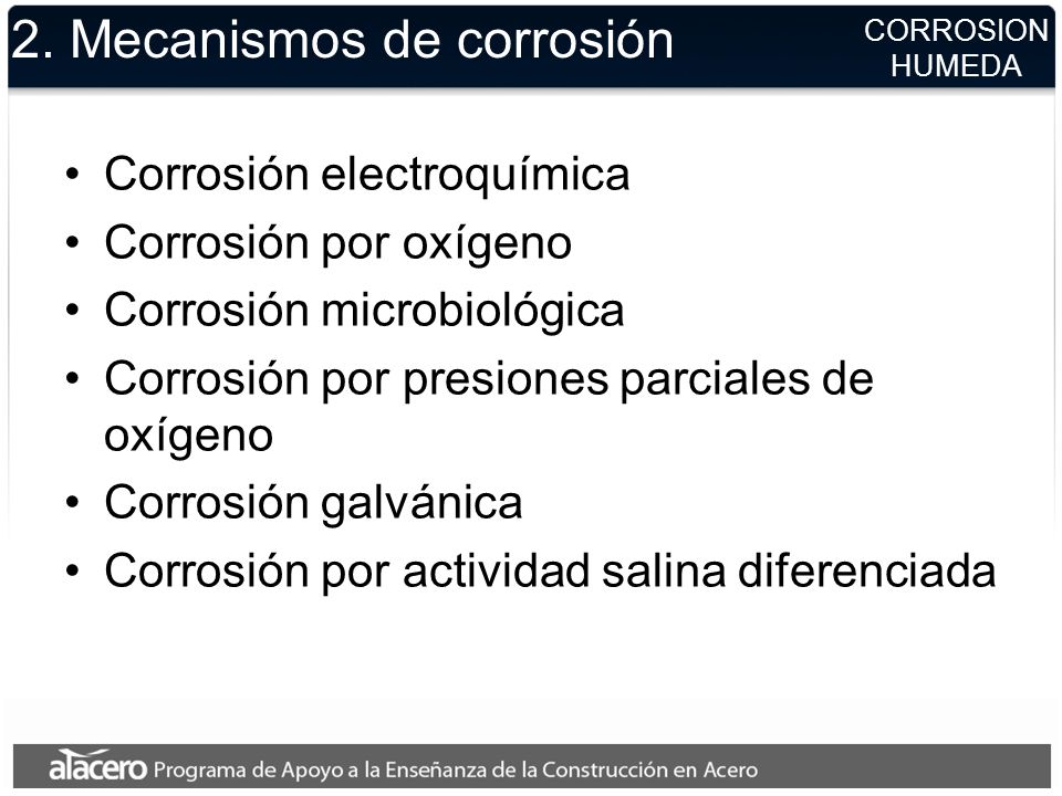 2. Mecanismos de corrosión