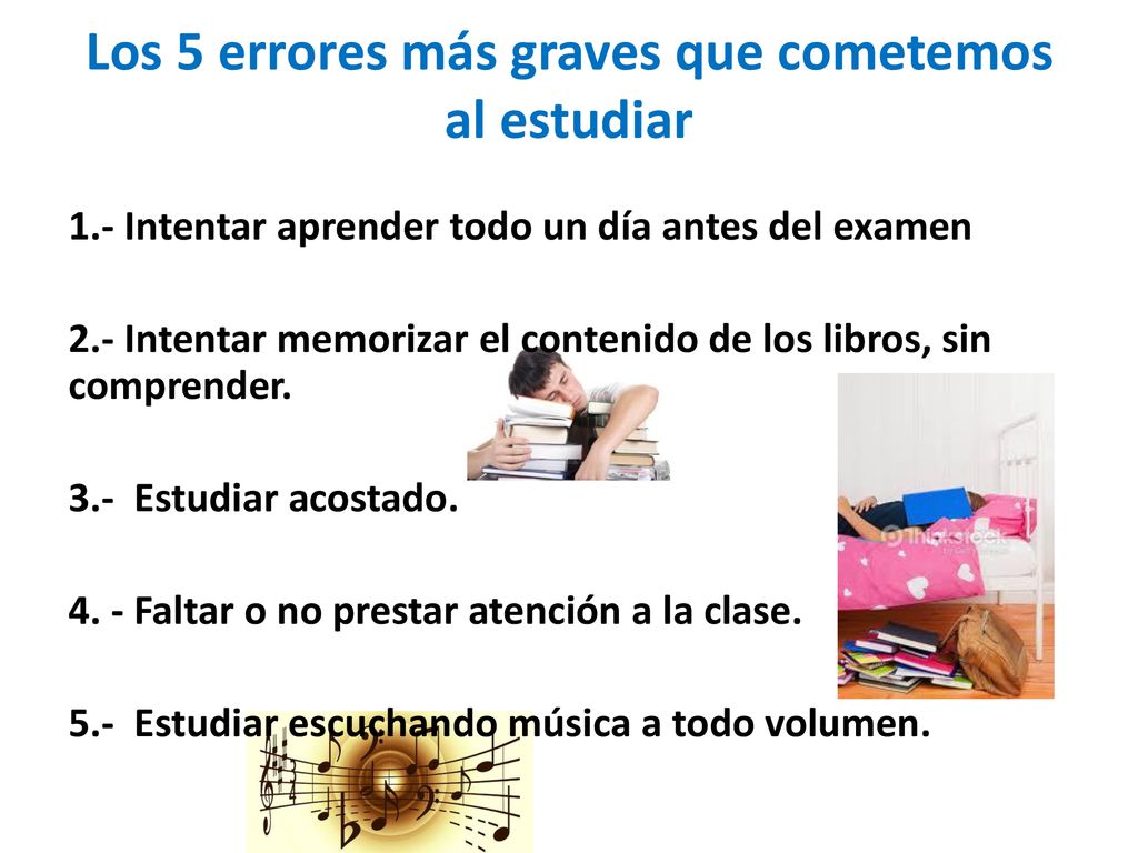 Los 5 errores más graves que cometemos al estudiar