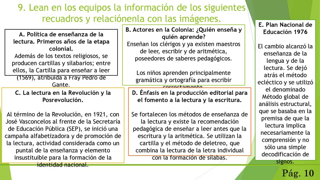 9. Lean en los equipos la información de los siguientes recuadros y relaciónenla con las imágenes.