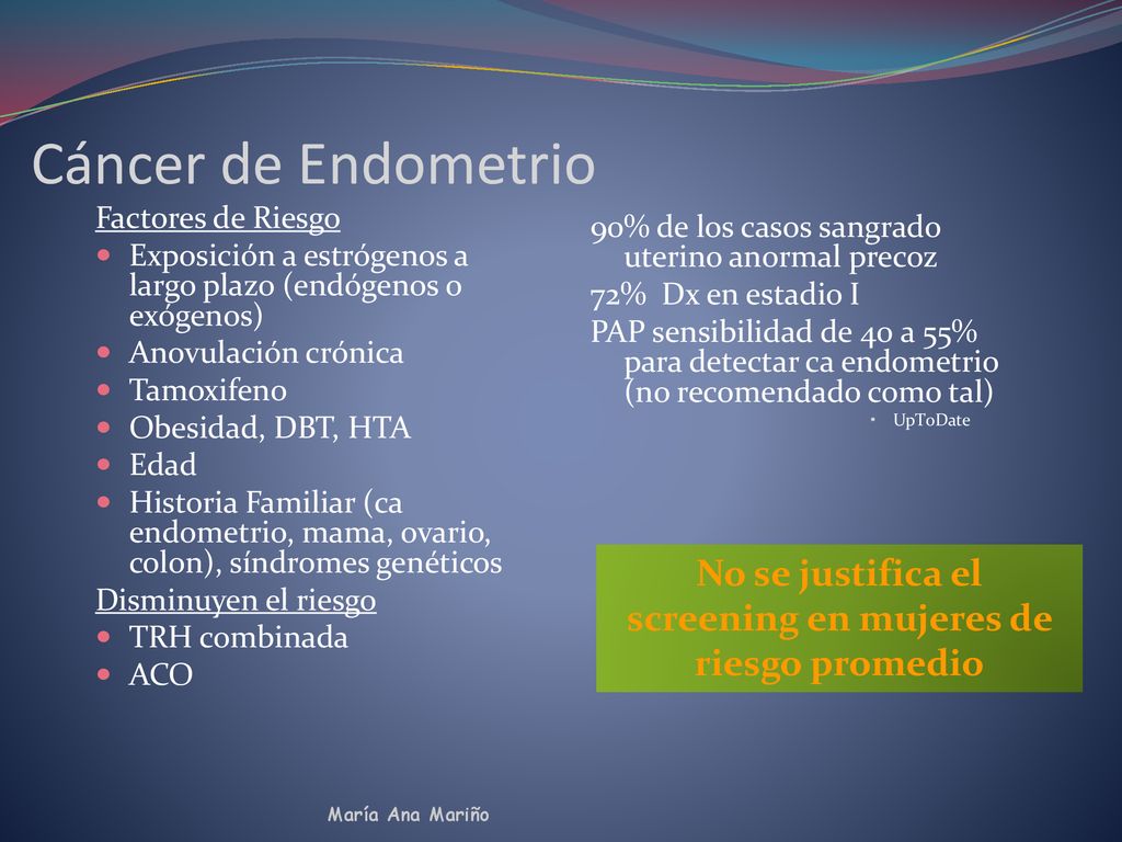 No se justifica el screening en mujeres de riesgo promedio